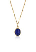 Elli Dames Halsketting Dames Druppelhanger Statement met Lapis Lazuli Steen gemaakt van verguld 925 Sterling Zilver