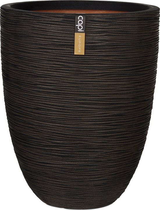 Capi Europe - Vaas elegant laag Rib NL - 34x46 - Antraciet - Opening 34 - Bloempot voor binnen en buiten - KOFZ782 Capi Europe - Vaas elegant laag Rib NL - 34x46 - Antraciet - Opening 34 - Bloempot voor binnen en buiten - KOFZ782