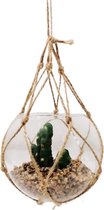 Kunstplant in hangpot 10x9cm - Overig - groen - beige - Motif 2 - SILUMEN