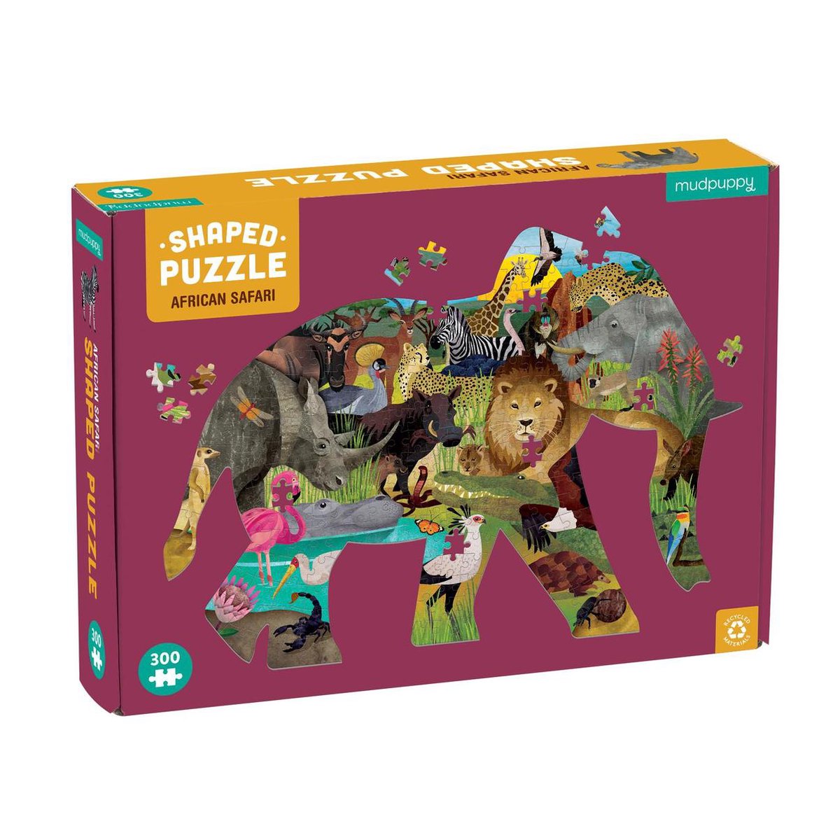 Mudpuppy 300 pcs Shaped Puzzle/African Safari