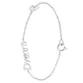 Lucardi - Meisjes - Armbandje met hanger met plating - Letter - Cadeau - Echt Zilver - Zilverkleurig