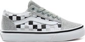 Vans - Meisjes Sneakers Vans Old Skool (Glitter Checkerboard) - Zilver - Maat 30