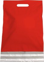 Plastic Verzendtassen 45x56+7cm Rood (250 st.)