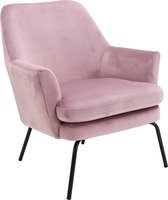Lisomme fauteuil Jez - Fluweel - Roze