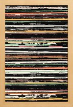 JUNIQE - Poster met houten lijst Records -13x18 /Kleurrijk