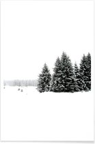 JUNIQE - Poster White White Winter 2/2 -40x60 /Grijs & Wit