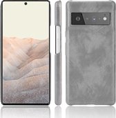 Voor Google Pixel 6 Pro Schokbestendige Litchi-textuur pc + PU-hoes (grijs)