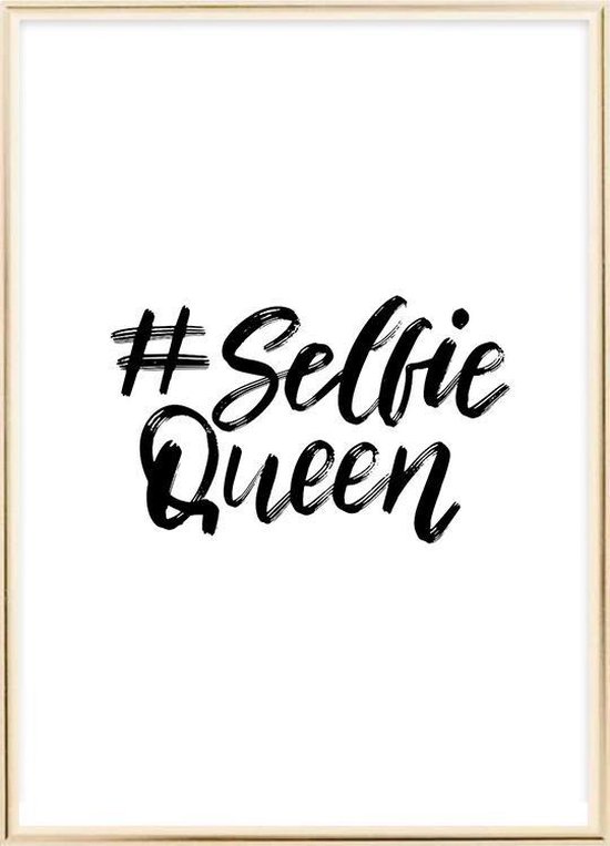 Poster Met Metaal Gouden Lijst - Selfie Queen Poster