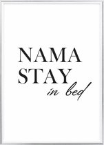 Poster Met Metaal Zilveren Lijst - Namastay In Bed Poster