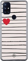 OnePlus Nord N10 5G hoesje siliconen - Heart queen | OnePlus Nord N10 5G case | Bruin/beige | TPU backcover transparant