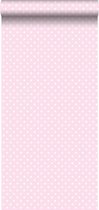 ESTAhome behang kleine stippen zacht roze en wit - 115846 - 53 cm x 10,05 m