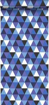 Origin behang grafische driehoeken blauw - 347205 - 53 cm x 10,05 m