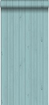 ESTAhome behang smalle sloophout planken vergrijsd zeegroen - 128855 - 53 cm x 10,05 m