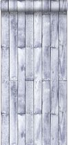 Sanders & Sanders behang houtlook vergrijsd blauw - 935244 - 53 cm x 10,05 m