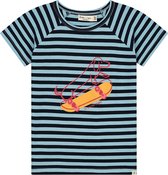Smitten Organic - Yarn Dyed korte mouwen T-shirt met teckel op skatebord print