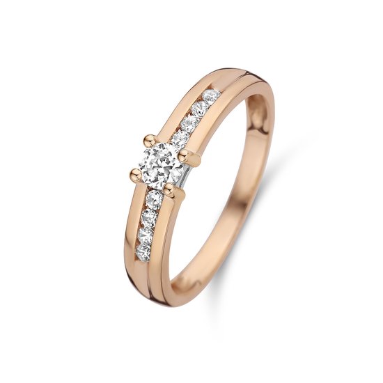 Isabel Bernard La Concorde Estee 14 Karaat Rosé Gouden Ring (Maat: 60) - RoségoudkleurigWitgoudkleurig