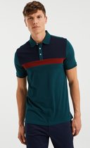 WE Fashion Heren polo met colourblock