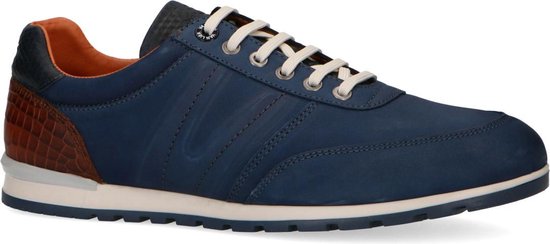 Van Lier - Heren - Blauwe nubuck sneakers met croco detail - Maat 41 |  bol.com