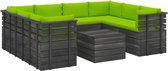 Medina 9-delige Loungeset met kussens pallet massief grenenhout