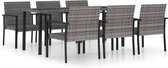 Medina 7-delige Tuinset poly rattan grijs