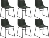 Medina Eetkamerstoelen 6 st kunstleer grijs