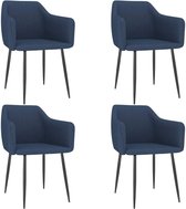 Medina Eetkamerstoelen 4 st stof blauw