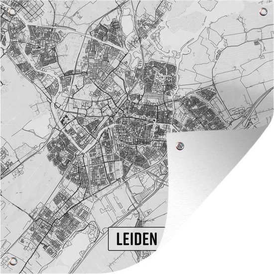 Tuinposters Stadskaart Leiden - 50x50 cm - Plattegrond - Tuindoek - Buitenposter