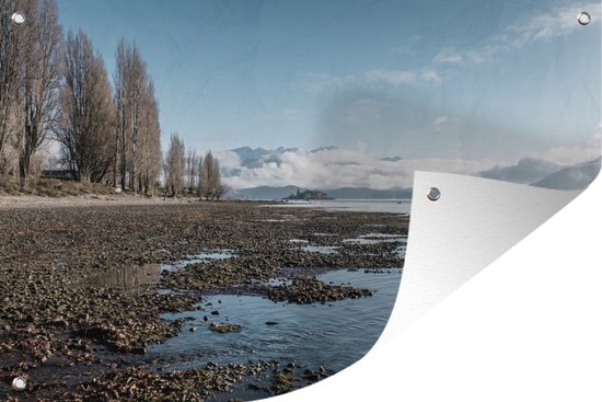 La côte du lac Wanaka en Nouvelle-Zélande affiche de jardin 120x80 cm - Toile de jardin / Toile d'extérieur / Peintures pour l'extérieur (décoration de jardin)
