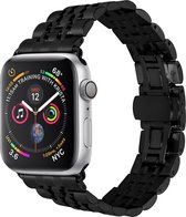 iMoshion Stalen watch bandje Geschikt voor Apple Watch Series 1 / 2 / 3 / 4 / 5 / 6 / 7 / 8 / 9 / SE - 38 / 40 / 41 mm - Zwart