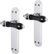 Impresso Bracknell Deurkruk met Schild - Ovaal Design - Chroomafwerking met Zwart - Inclusief Schroefmechanisme - Geschikt voor Binnendeuren - Materiaal Chroom - 2 Jaar Garantie