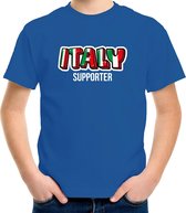 Blauw Italy fan t-shirt voor kinderen - Italy supporter - Italie supporter - EK/ WK shirt / outfit S (122-128)