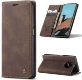 CASEME Xiaomi Mi 10 Lite Retro Wallet Case - Koffie