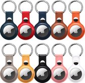 Porte-clés Apple Airtag - Cintre AirTag en cuir PU - Étui Apple AirTag - Grijs
