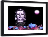 Foto in frame , Boeddha in Maneschijn  , 120x80cm , Multikleur , Premium print