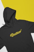 BUTTER BTS HOODIE ZWART - BANGTAN BOYS KOREAN MUSIC KPOP BAND BT21 - MAAT L