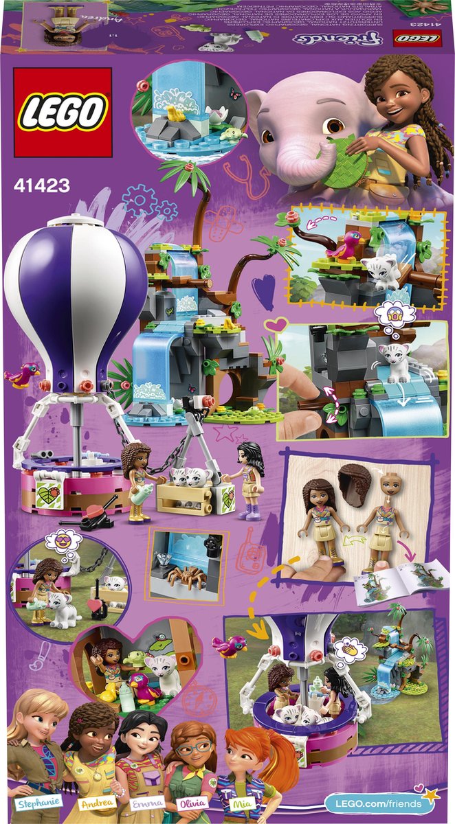 LEGO Friends Tijger reddingsactie met luchtballon in jungle 41423 — afbeelding 10