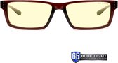 Lunettes de jeu et d'ordinateur GUNNAR | Modèle : Riot, Monture : Espresso, Verres: Ambre  | Verres brevetés filtrant la lumière bleue | 65% de lumière Blauw et 100% de protection contre la lumière UV pour protéger les yeux