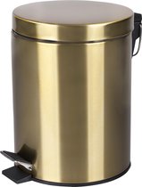 Differnz Pedal Bin Matt Goud - Prullenbak Salle de Bain - Poubelle - 5 litres