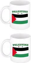 3x stuks beker / mok met de Palestijnse vlag - 300 ml keramiek - Palestina thema artikelen