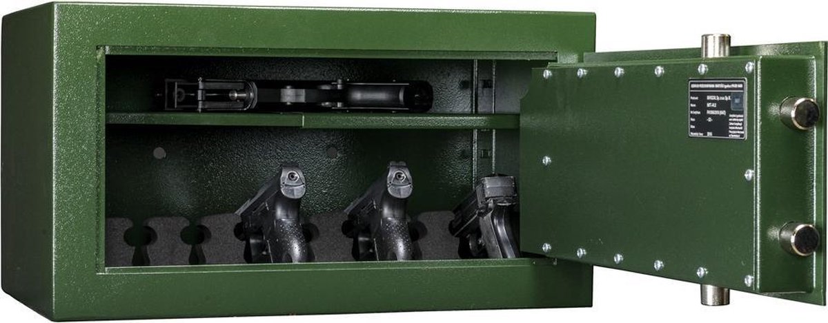 MustangSafes Pistool en Munitiekluis MSW-A 300 | met Dubbelbaard Sleutelslot - 30 x 55 x 35 cm