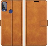 Voor Alcatel 1L 2021 Retro Kalfspatroon Gesp Horizontale Flip Leren Case met Houder & Kaartsleuven & Portemonnee (Geel)
