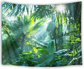 Ulticool - Jungle Planten Zon Natuur - Wandkleed  Poster - 200x150 cm - Groot wandtapijt -  Tuinposter Tapestry - Schilderij Decoratie Tuin Versiering Accessoire voor zowel buiten