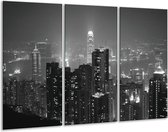Glasschilderij Gebouw - Grijs, Zwart, Wit - 120x80cm 3Luik - Foto Op Glas - Geen Acrylglas Schilderij - GroepArt 6000+ Glas Art Collectie - Maatwerk Mogelijk
