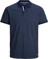 Jack & Jones Poloshirt Jprbluwin Light Henry Aop 12188268 Peacoat/reg Fit Mannen Maat - M