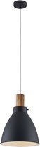 Lindby - hanglamp - 1licht - ijzer, eucalyptushout - H: 28 cm - E27 - , licht hout