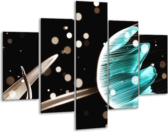 Peinture sur verre tulipe | Vert noir | 100x70cm 5Liège | Tirage photo sur verre |  F005023