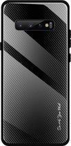 Voor Galaxy S10 Texture Gradient Glass-beschermhoes (zwart)
