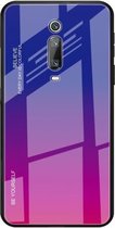 Voor Geschikt voor Xiaomi Redmi K20 / K20 Pro / Mi 9T / Mi 9T Pro Gradient Color Glass Case (rood blauw)