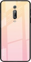 Voor Geschikt voor Xiaomi Redmi K20 / K20 Pro / Mi 9T / Mi 9T Pro Gradient Color Glass Case (geel)