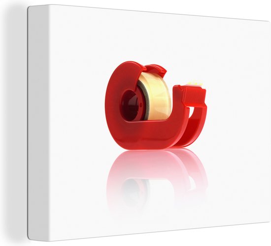 Support rouge avec un rouleau de ruban adhésif 40x30 cm - petit - Tirage photo sur toile (Décoration murale salon / chambre)